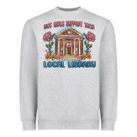 Heather Grey hot girls support their local library Heavyweight Sweatshirt - MaliasSmallBusiness
