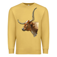 Antique Gold Texas Longhorn Cow Face Premium Sweatshirt - LillyAllenDesigns