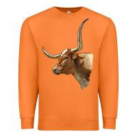 Carrot Texas Longhorn Cow Face Premium Sweatshirt - LillyAllenDesigns