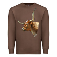 Chestnut Texas Longhorn Cow Face Premium Sweatshirt - LillyAllenDesigns