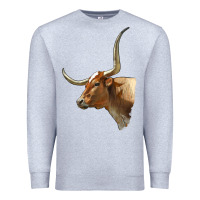 Heather Grey Texas Longhorn Cow Face Premium Sweatshirt - LillyAllenDesigns