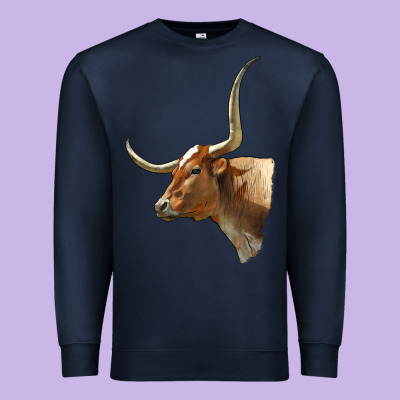 Texas Longhorn Cow Face Premium Sweatshirt Designed By Lillyallendesigns