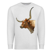 Oatmeal Heather Texas Longhorn Cow Face Premium Sweatshirt - LillyAllenDesigns