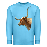 Ocean Blue Texas Longhorn Cow Face Premium Sweatshirt - LillyAllenDesigns