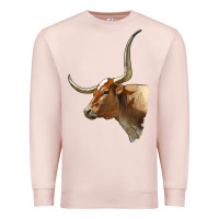Pale Pink Texas Longhorn Cow Face Premium Sweatshirt - LillyAllenDesigns