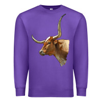 Purple Texas Longhorn Cow Face Premium Sweatshirt - LillyAllenDesigns