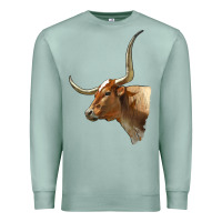 Seafoam Texas Longhorn Cow Face Premium Sweatshirt - LillyAllenDesigns