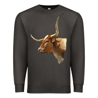 Smoke Texas Longhorn Cow Face Premium Sweatshirt - LillyAllenDesigns
