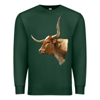 Sports Green Texas Longhorn Cow Face Premium Sweatshirt - LillyAllenDesigns