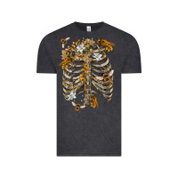 Vintage Black Flower rib cage bees Vintage Tee - RanaPortraitStore