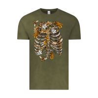 Vintage Olive Flower rib cage bees Vintage Tee - RanaPortraitStore