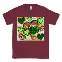 Burgundy St. Patrick's Day hearts tumbler Classic Tee - Neo Western