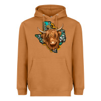 Meerkat Texas map long haired shaggy cow Heavyweight Hoodie - Jasminsmagicworld