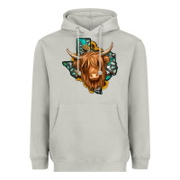 Moon Dust Texas map long haired shaggy cow Heavyweight Hoodie - Jasminsmagicworld