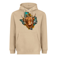 Mushroom Texas map long haired shaggy cow Heavyweight Hoodie - Jasminsmagicworld