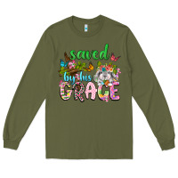 Army Green Saved by his grace Long Sleeve Tee - Neo Western