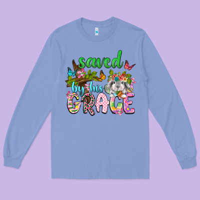 Saved By His Grace Long Sleeve Tee Designed By Neo Western