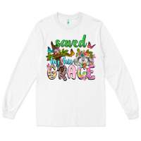 White Saved by his grace Long Sleeve Tee - Neo Western