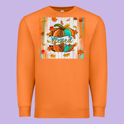 Blessed Pumpkin Premium Sweatshirt Designed By Nancycooperartshop