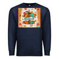 Navy blessed pumpkin Premium Sweatshirt - NancyCooperArtShop