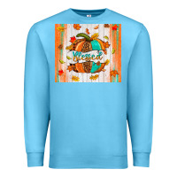 Ocean Blue blessed pumpkin Premium Sweatshirt - NancyCooperArtShop