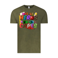 Vintage Olive not all heros wear capes Vintage Tee - Zillion Design Studio