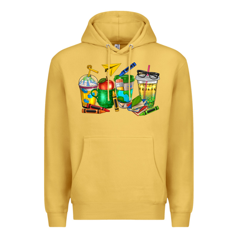 Teacher Coffee Cups Premium Hoodie by NancyCooperArtShop | Teevron