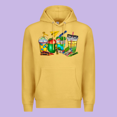 Teacher Coffee Cups Premium Hoodie Designed By Nancycooperartshop