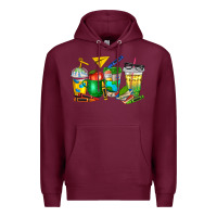 Burgundy teacher coffee cups Premium Hoodie - NancyCooperArtShop