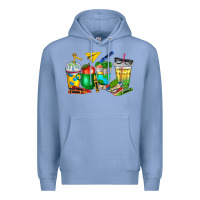 Colony Blue teacher coffee cups Premium Hoodie - NancyCooperArtShop