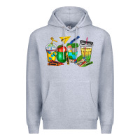 Heather Grey teacher coffee cups Premium Hoodie - NancyCooperArtShop