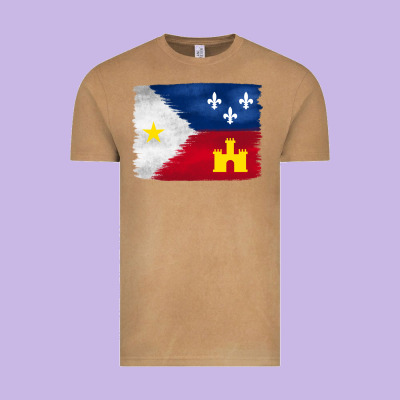 Louisiana Flag Background Vintage Tee Designed By Barkaloodesign
