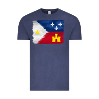 Vintage Denim louisiana flag background Vintage Tee - BarkalooDesign