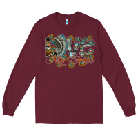 Burgundy love my tribe Long Sleeve Tee - SublimationCraftShop