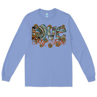 Colony Blue love my tribe Long Sleeve Tee - SublimationCraftShop