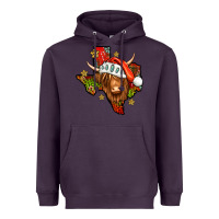 Plum Shaggy cow Texas Christmas Heavyweight Hoodie - Jasminsmagicworld