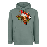 Sage Shaggy cow Texas Christmas Heavyweight Hoodie - Jasminsmagicworld