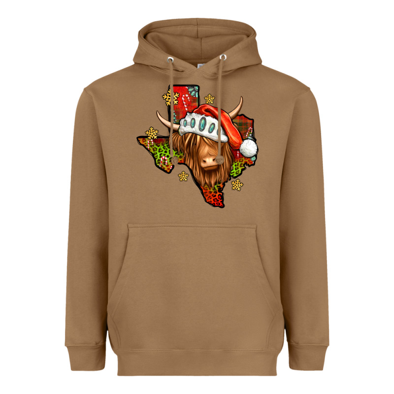 Shaggy Cow Texas Christmas Heavyweight Hoodie by Jasminsmagicworld | Teevron