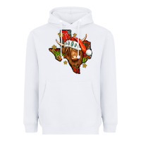 White Shaggy cow Texas Christmas Heavyweight Hoodie - Jasminsmagicworld