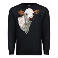 Black Texas Longhorn Calf Face Premium Sweatshirt - LillyAllenDesigns