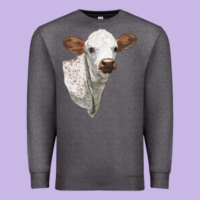 Texas Longhorn Calf Face Premium Sweatshirt Designed By Lillyallendesigns