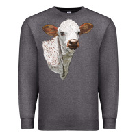 Charcoal Heather Texas Longhorn Calf Face Premium Sweatshirt - LillyAllenDesigns