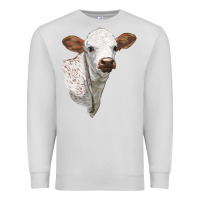 Dove Grey Texas Longhorn Calf Face Premium Sweatshirt - LillyAllenDesigns