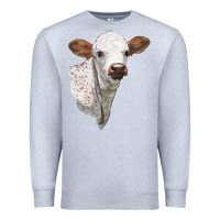 Heather Grey Texas Longhorn Calf Face Premium Sweatshirt - LillyAllenDesigns