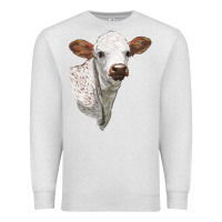 Oatmeal Heather Texas Longhorn Calf Face Premium Sweatshirt - LillyAllenDesigns