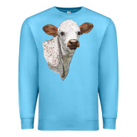 Ocean Blue Texas Longhorn Calf Face Premium Sweatshirt - LillyAllenDesigns