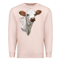 Pale Pink Texas Longhorn Calf Face Premium Sweatshirt - LillyAllenDesigns