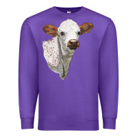 Purple Texas Longhorn Calf Face Premium Sweatshirt - LillyAllenDesigns