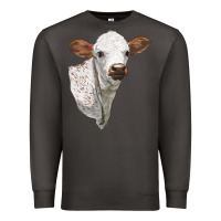 Smoke Texas Longhorn Calf Face Premium Sweatshirt - LillyAllenDesigns