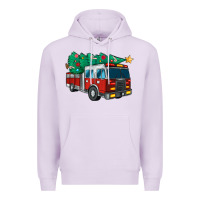 Lilac christmas fire truck Premium Hoodie - MaliasSmallBusiness